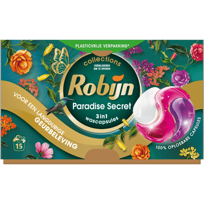 Robijn Vloeibaar wasmiddel 3 in 1 caps paradise secrets