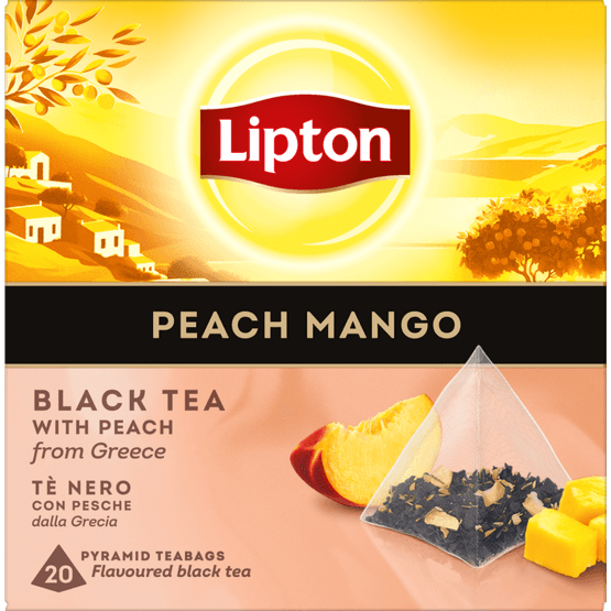 Foto van Lipton Vruchtenthee peach mango op witte achtergrond