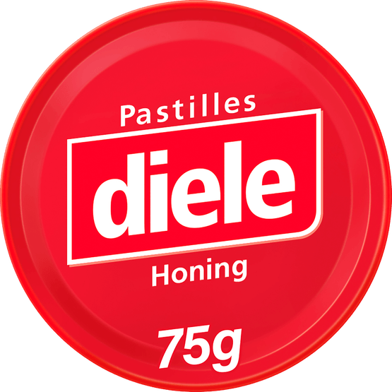 Foto van Diele Keelpastilles honing op witte achtergrond