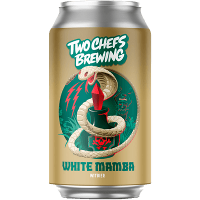 Two chefs brewing White mamba witbier