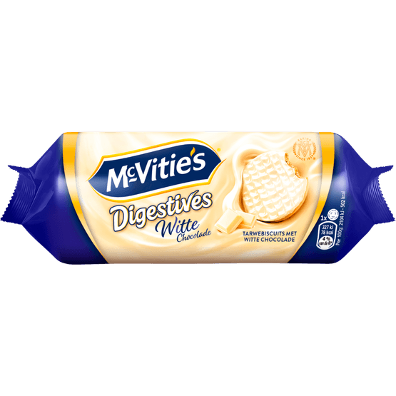 Foto van McVitie's Digestive witte chocolade op witte achtergrond