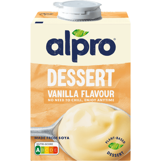 Foto van Alpro Sojadessert vanille op witte achtergrond