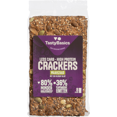 TastyBasics Crackers maanzaad en olijf