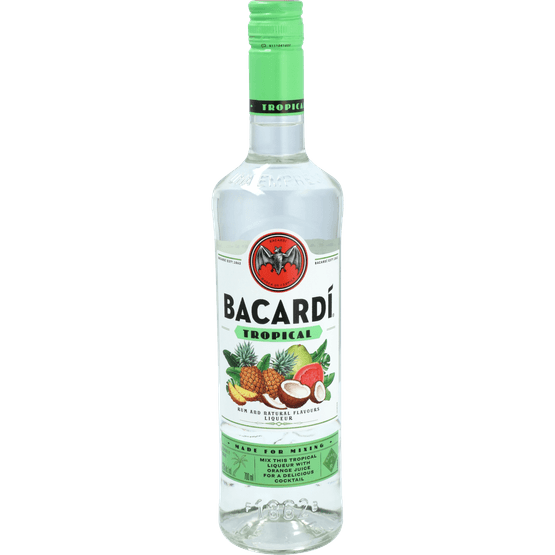 Foto van Bacardi Rum tropical op witte achtergrond