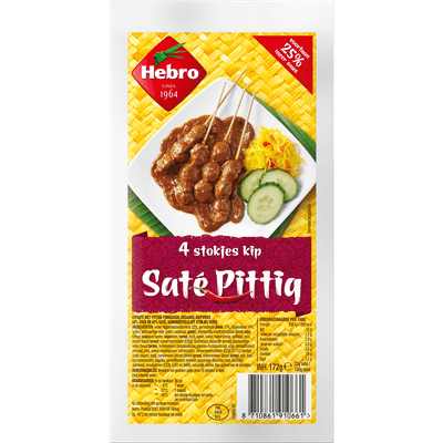 Hebro Stokjes kip sate pittig 4 st.