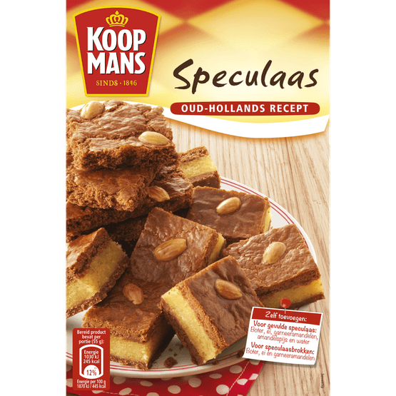 Foto van Koopmans Mix voor gevuld speculaas op witte achtergrond