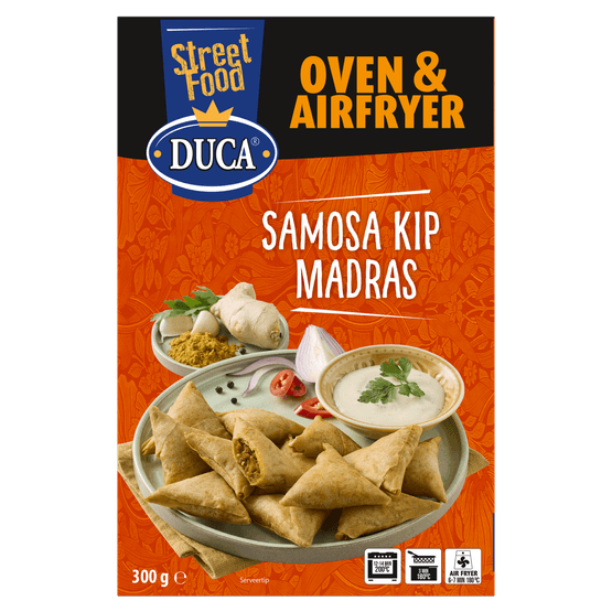 Foto van Duca Samosa kip madras 15 stuks op witte achtergrond