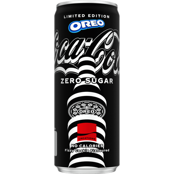 Foto van Coca-Cola zero creations oreo op witte achtergrond