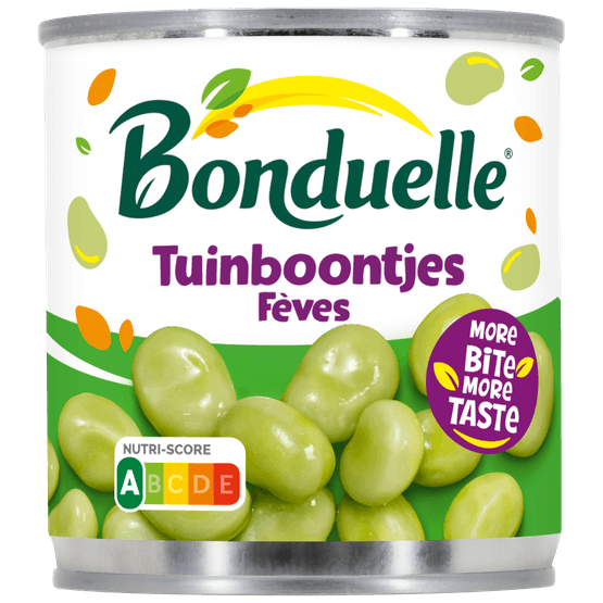 Foto van Bonduelle Tuinboontjes extra fijn op witte achtergrond