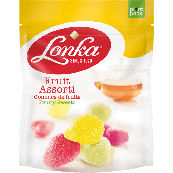 Foto van Lonka Fruitassorti op witte achtergrond