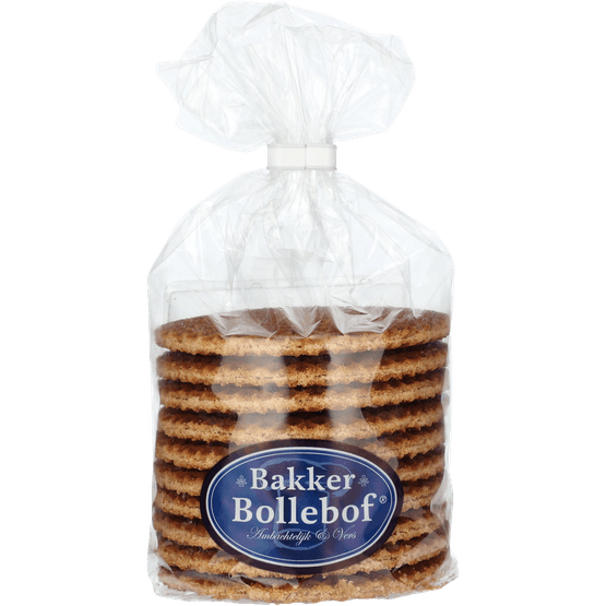 Foto van Bakker Bollebof verse stroopwafels op witte achtergrond