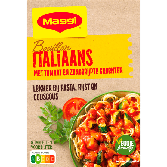 Foto van Maggi Bouillon italiaans op witte achtergrond