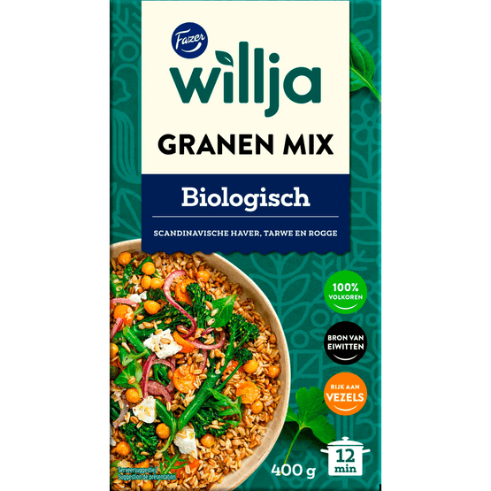 Foto van Willja Granen mix bio op witte achtergrond