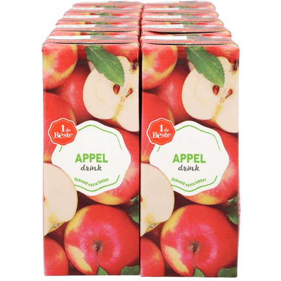 Foto van 1 de Beste Appeldrink 10x200ml op witte achtergrond