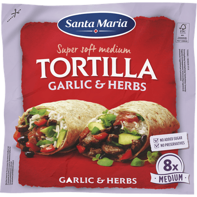 Santa Maria Tortilla garlic-herbs 8 stuks