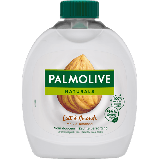 Foto van Palmolive Zeeppomp navul naturals amandel op witte achtergrond