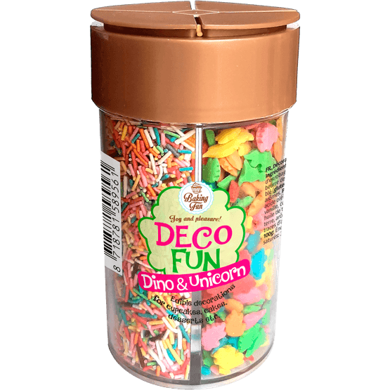 Foto van Baking Fun Dino & unicorn 4-vaks dispenser op witte achtergrond