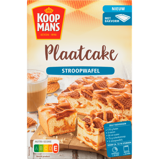 Foto van Koopmans Plaatcake stroopwafel op witte achtergrond