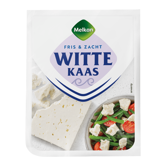 Foto van Melkan Zachte witte kaas 45+ op witte achtergrond