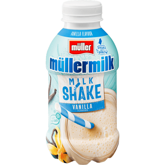 Foto van Müllermilk Shake vanille op witte achtergrond