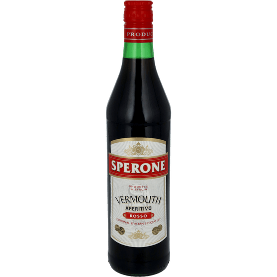 Foto van Sperone Vermouth rosso op witte achtergrond