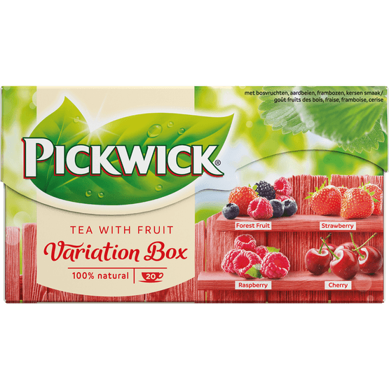 Foto van Pickwick Fruit Variatie Rood fruit thee op witte achtergrond