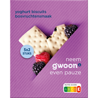 G'woon Yoghurtbiscuit bosvruchten 5 x 2 stuks