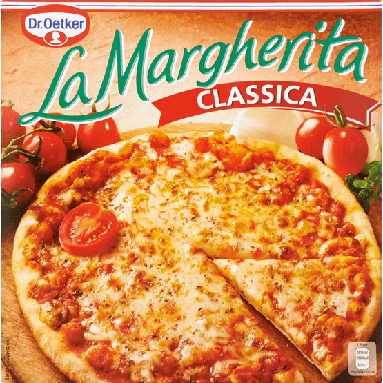 Foto van Dr. Oetker Pizza la margherita classica op witte achtergrond