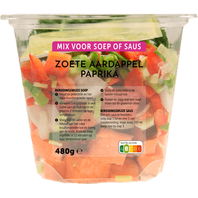 Fresh & easy Pureersoep zoete aardappel paprika