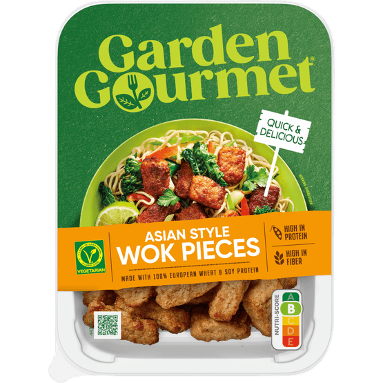 Foto van Garden Gourmet Oosterse wokblokjes op witte achtergrond