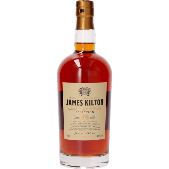 Foto van James Kilton Single malt whisky 88 op witte achtergrond