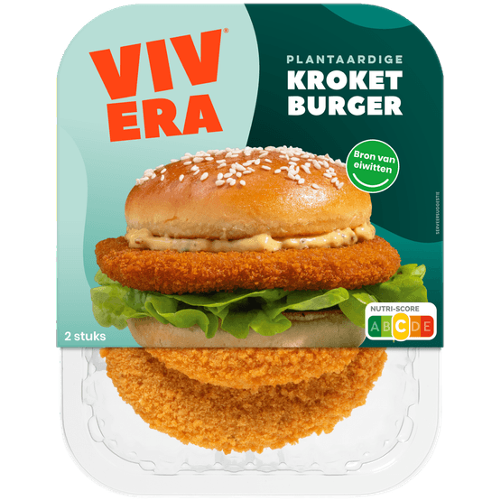 Foto van Vivera Kroketburger plantaardig 2 st. op witte achtergrond