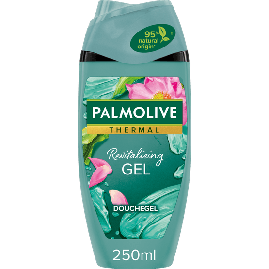 Foto van Palmolive Thermal revitalising gel op witte achtergrond