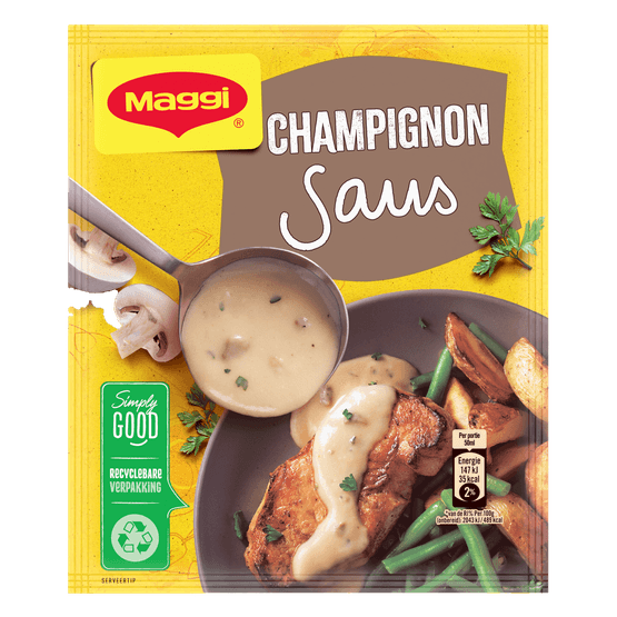 Foto van Maggi Champignonsaus op witte achtergrond