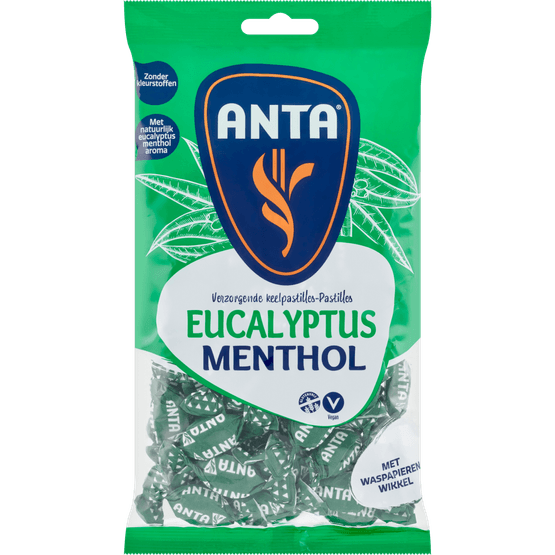 Foto van Anta Flu Eucalyptus menthol op witte achtergrond