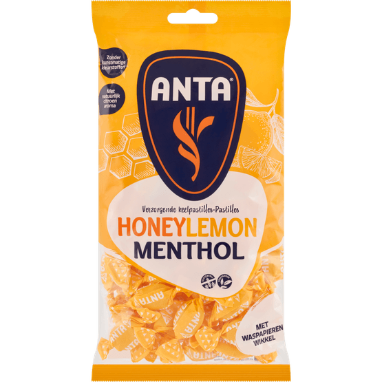 Foto van Anta Flu Honey lemon menthol op witte achtergrond