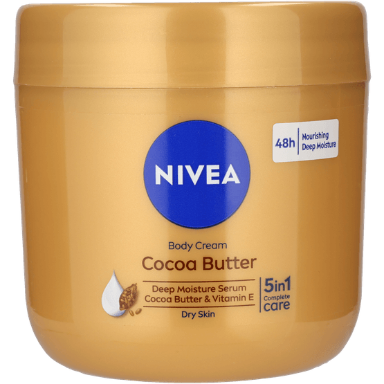 Foto van Nivea Body cream cocoa butter op witte achtergrond