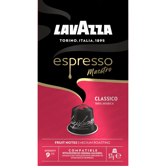 Foto van Lavazza Koffiecups alu maestro classico espresso op witte achtergrond