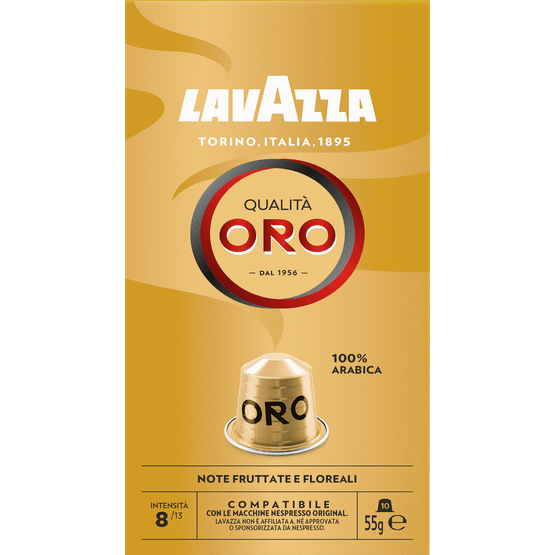 Foto van Lavazza Koffiecups alu qualita oro op witte achtergrond