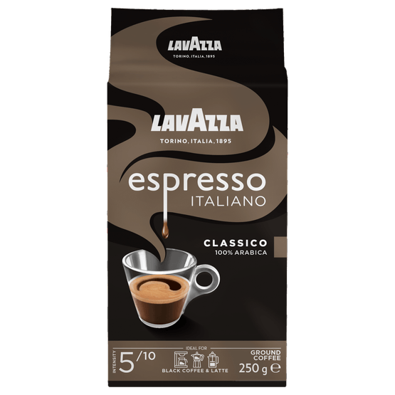 Foto van Lavazza Snelfilterkoffie café espresso op witte achtergrond