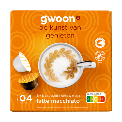 G'woon Koffiecups latte macchiato sterkte 4