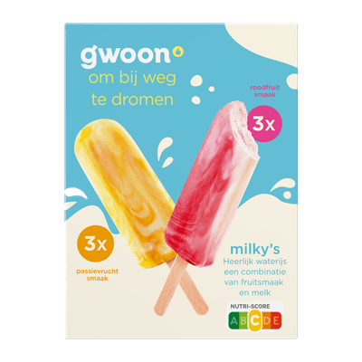 G'woon Waterijsjes melk en fruit