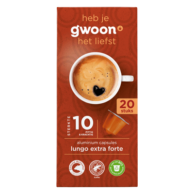 G'woon Koffiecapsules lungo extra forte