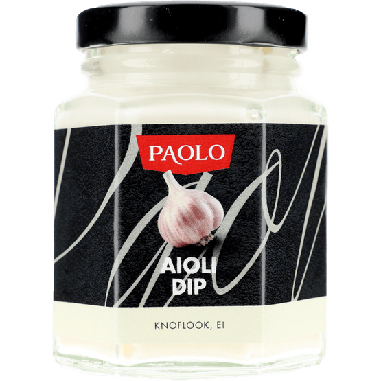 Foto van PAOLO Aioli dip op witte achtergrond