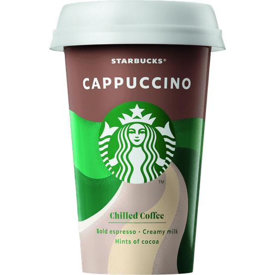 Foto van Starbucks Cappuccino op witte achtergrond