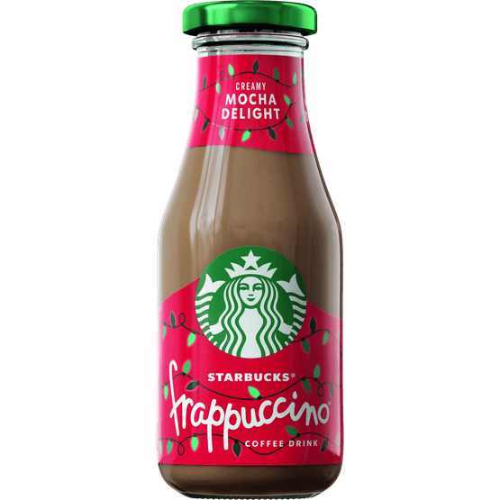 Foto van Starbucks Frappuccino creamy mocha delight op witte achtergrond