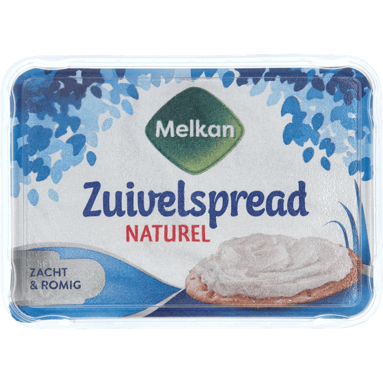 Foto van Melkan Zuivelspread naturel op witte achtergrond