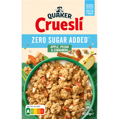 Quaker Zero sugar added apple pecan & cinnamon