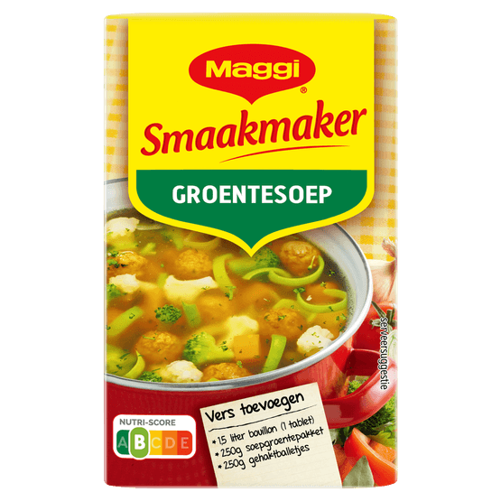 Foto van Maggi Smaakmaker groentesoep op witte achtergrond