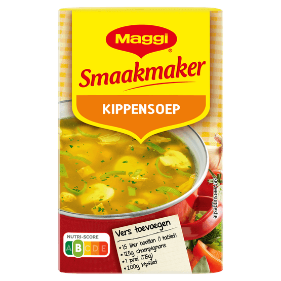 Foto van Maggi Smaakmaker kippensoep op witte achtergrond